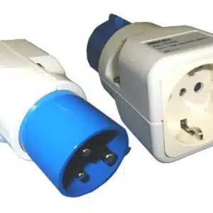 Adapter CEE stekker ♂/ Wandcont doos RA ♀