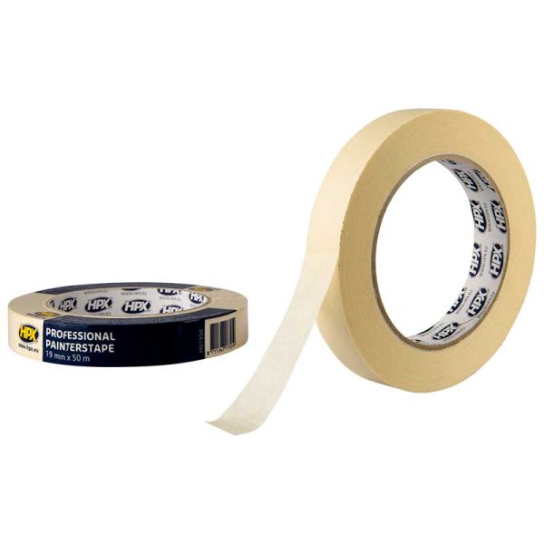 Afplakband 60°C - wit crème 25mm x 50M