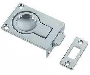 Chroom Luikhendel/sluiting geveerd met sluitplaat #51