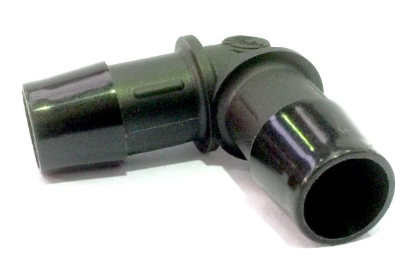 Connector 90° 10mm Zwart