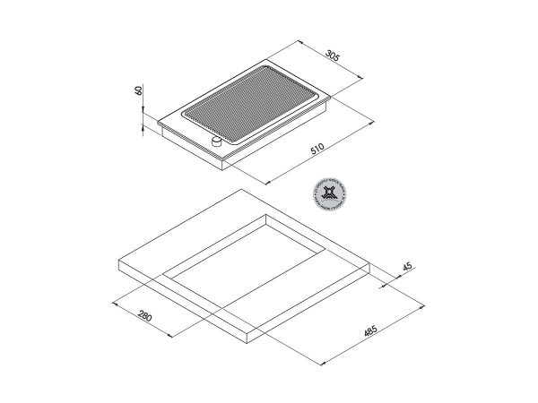 Flush mount electronische grillplaat uit RVS