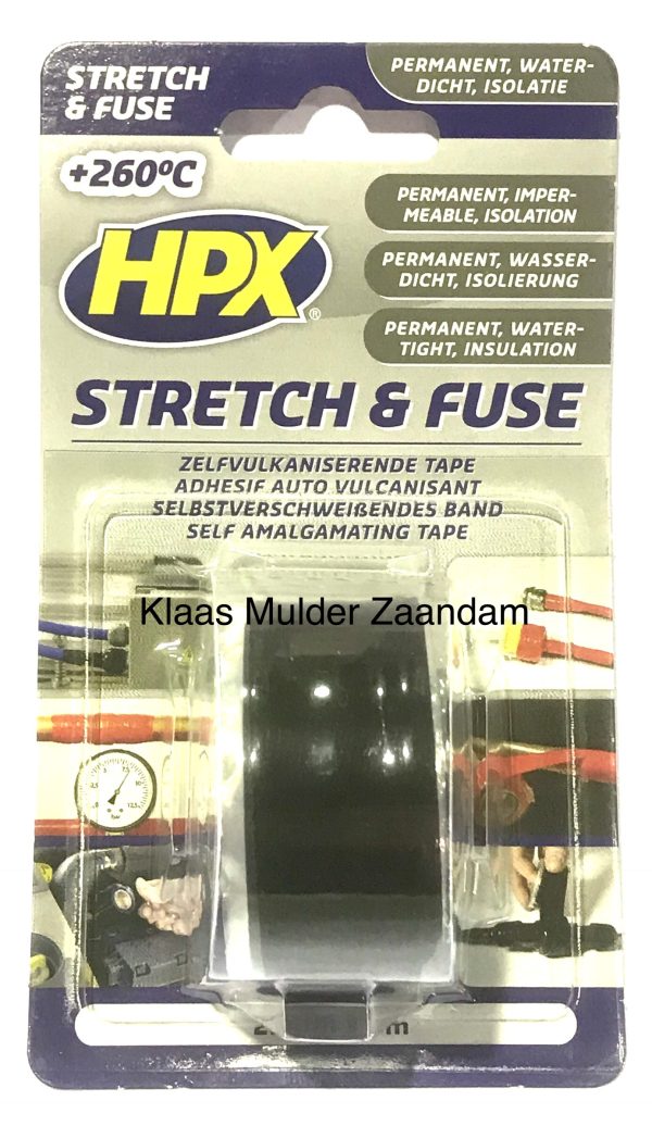 HPX Stretch and Fuse Reddingstape - 25mm x 3M, zwart