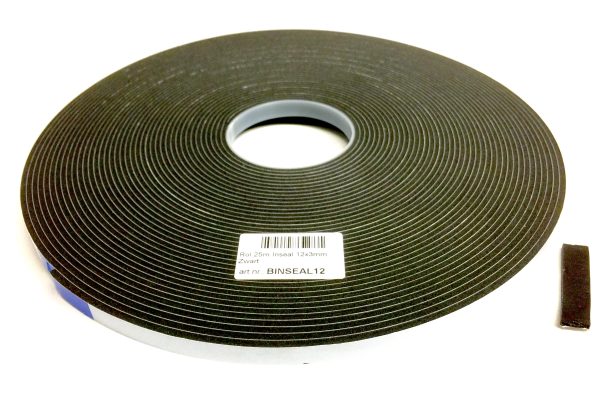 Inseal Zwart 12x3mm per meter