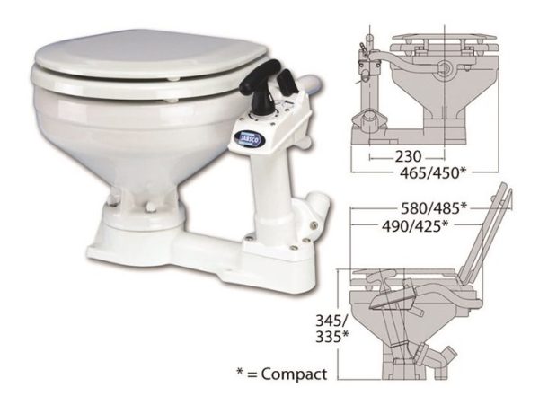 Jabsco Toilet Compact handbediend / kleine pot