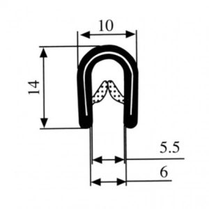 Klemprofiel zwart 2 - 5 mm