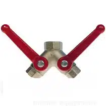 Kogelkraan 1/2 x 3/8 x 3/8" Dubbele Uitloop