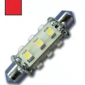 LED Festoon 10-30V / 0,9W rood 12 LEDS 42 mm