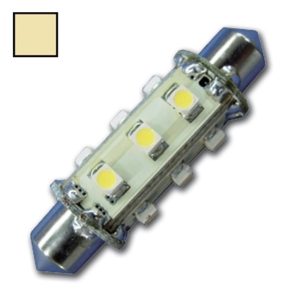 LED Festoon 10-30V / 0,9W warm wit 12 LEDS 42 mm