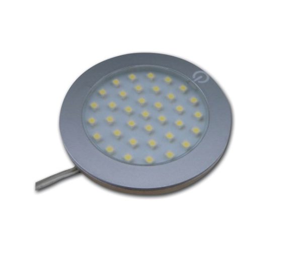 LED Spot metaal aan/uit 12-24V 2,8W warm wit ø68mm