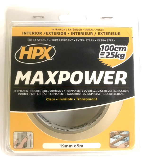 Max Power Outdoor bevestigingstape - transparant 19mm x 5m