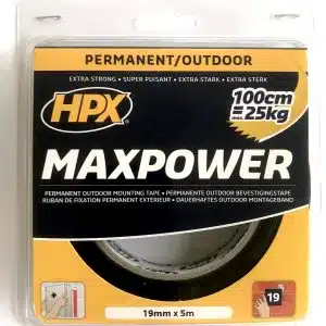 Max Power Outdoor bevestigingstape - zwart 19mm x 5m