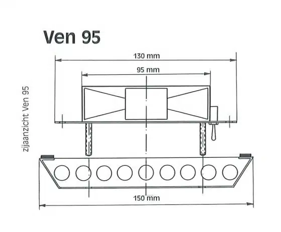 RVS Ventilator v95 12V ondermontage