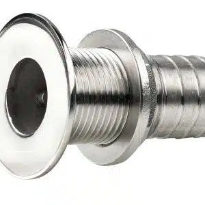 RVS Vlakke huiddoorvoer+slangpilaar 1/2'' ^91