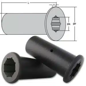 Rubberlager met flens-ø25xø40x120mm