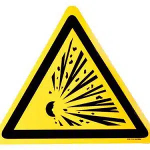 STICKER EXPLOSIE GEVAAR 10CM