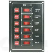 Schakelpaneel 12Volt 165x115mm 6 Schakelaars,