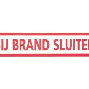 Sticker "Bij brand sluiten"