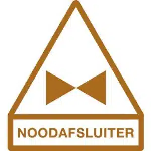 Sticker Noodafsluiter. ROSR