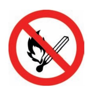 Sticker Vuur, Openlicht en roken verboden. ROSR