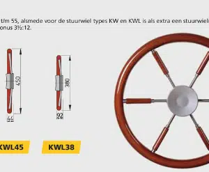 Stuurwiel 380mm mahonie KWL38