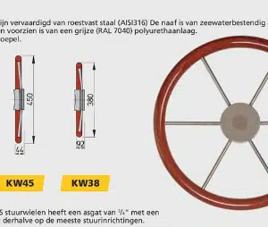 Stuurwiel 450mm mahonie KW45