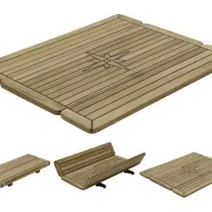 Tafelblad teak 'wing' 34/68x80cm