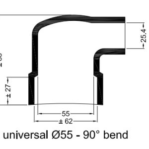 Uni rubberen MOF haaks Ø62-55 Ø25.4