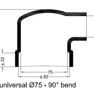 Uni rubberen MOF haaks Ø75-82 Ø34