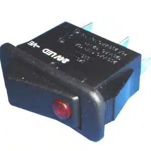 Verlichte Inbouw Schakelaar Zwart/Rood 12/24Volt