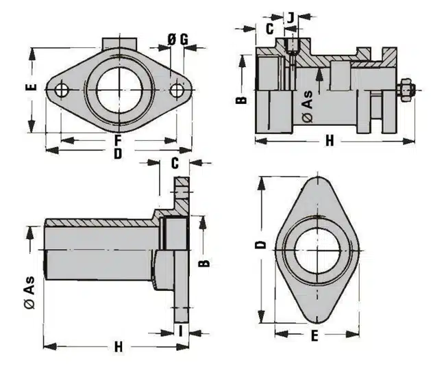 Vetgesmeerde binnengland Type 2V 50 mm