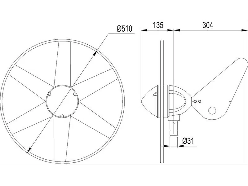 WINDGENERATOR 12V WG504