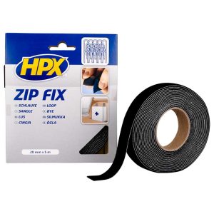ZipFix klittenband (lus)-zwart, 20mmx5M
