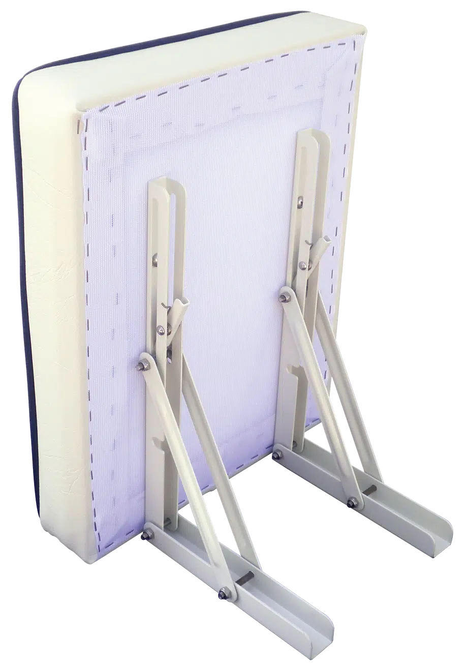 Kos zitting wandmontage; afm. 34 x 43cm; wit vinyl; incl.steun