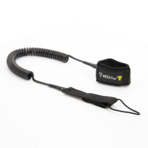 Yellow V Leash, 8' coiled voor SUP boards tot lengte 8'