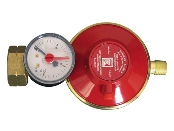 Gasdrukregelaar shell/combi 30mbar manometer met ¼ l bu