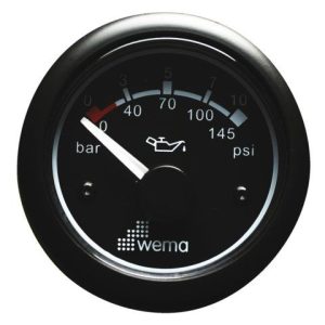 Oliedruk meter zwart 10bar