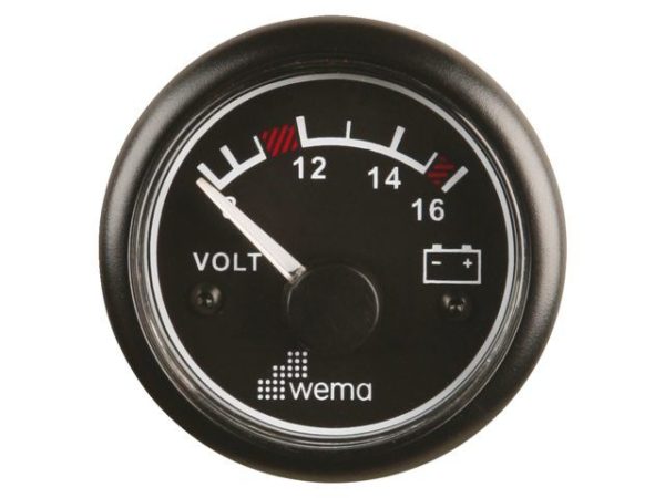 Voltmeter 12V zwart