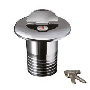 Hollex dekdop messing FUEL met slot 38mm