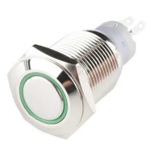 Hollex Drukknop rvs 12V aan/uit LED groen